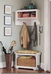 corner cabinet mudroom