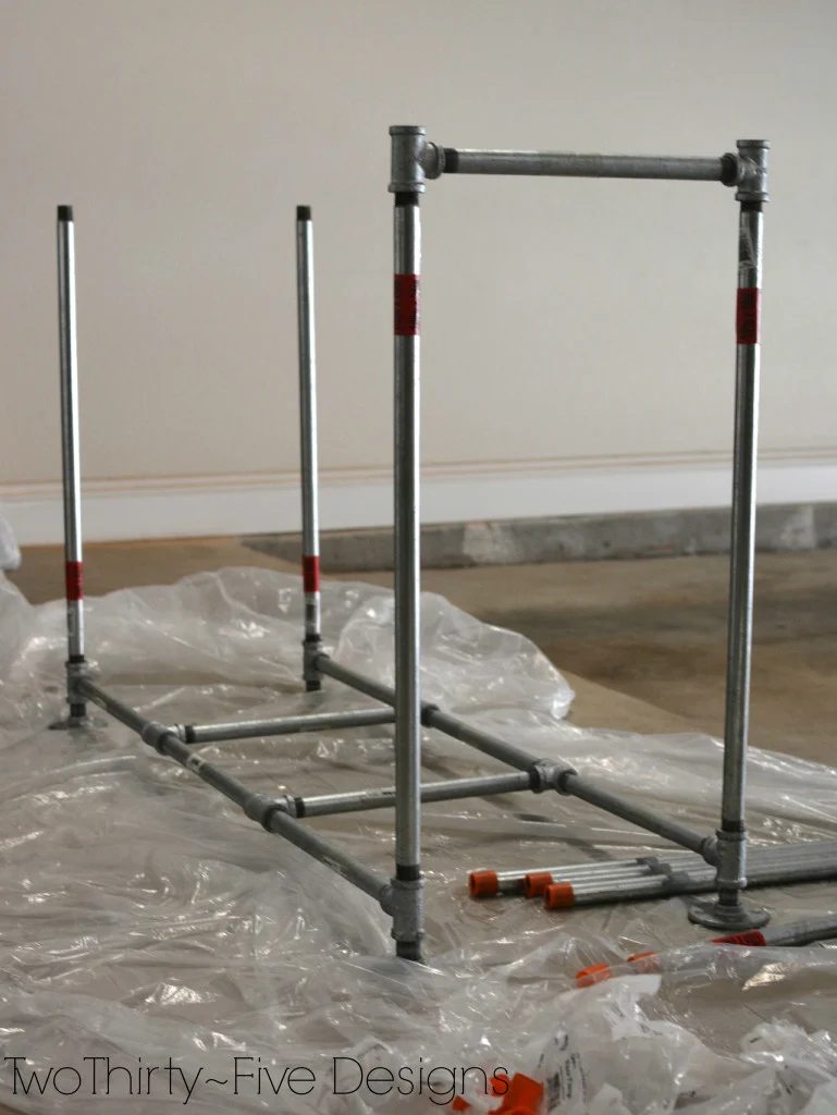 how to build a pipe frame for a mudroom locker system 06, Two Thirty Five Designs on Bekob