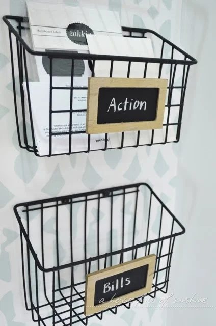 industrial organizing mail baskets, A House Full of Sunshine