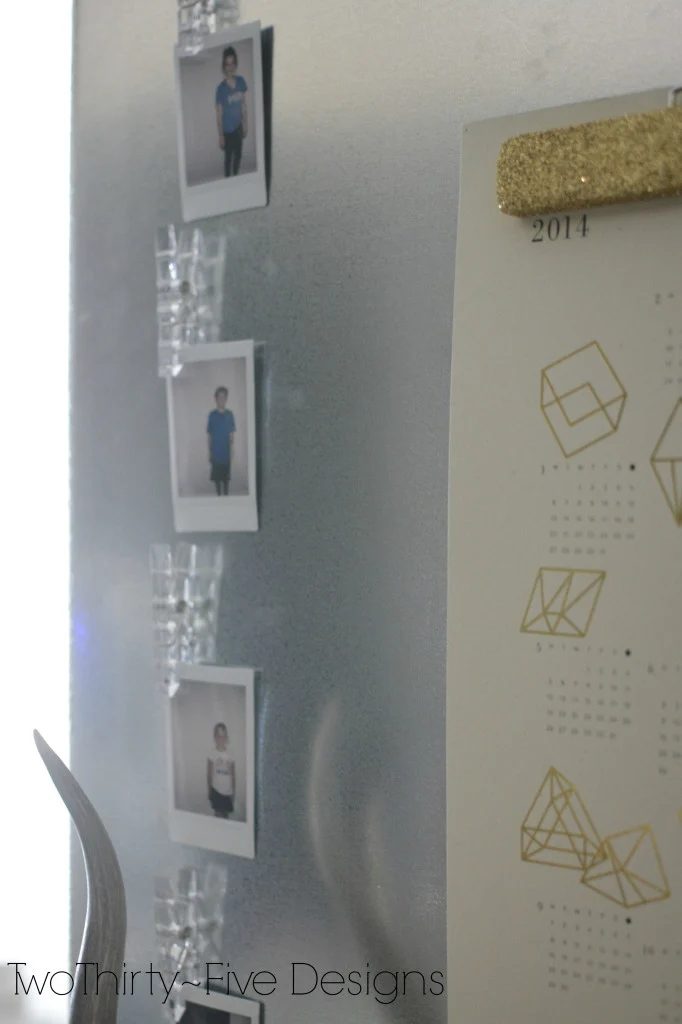 magnet board with glittered photo hanger, Two Thirty Five Designs on Bekob