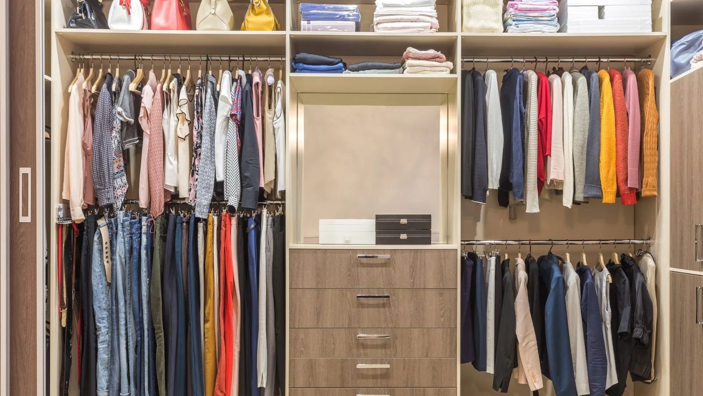 Double Bars For Hanging Storage In Closet