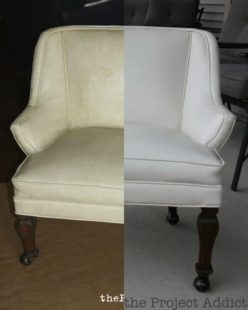 Restore a Leather Chair - Before and After, The Project Addict featured on Bekob