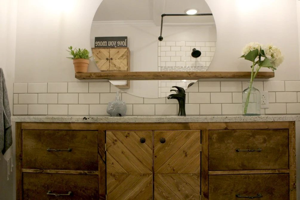 Modern Bathroom Round Sunrise Floating Mirror Handmade, Woodshop Diaries Featured On @Bekob (4)