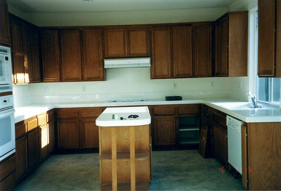 2 Oak cabinets to white, kitchen remodel, by My Uncommon Slice of Suburbia featured on @Bekob