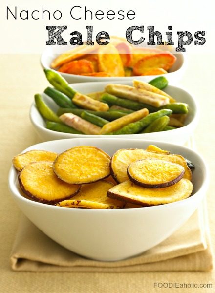 Nacho Cheese Kale Chips | FOODIEaholic.com #recipe #cooking #dehydrate #snack