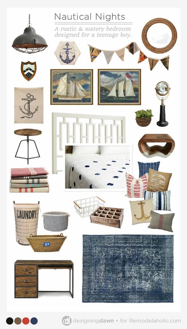 Design a rustic and nautical teen boy room with a few straightforward tips and a couple smart decor choices (sources for these in the post!)