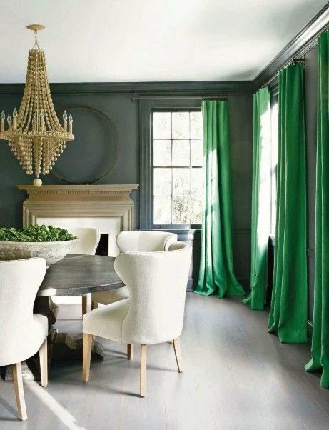Neutral Decor Tips: neutral dining room with accent color