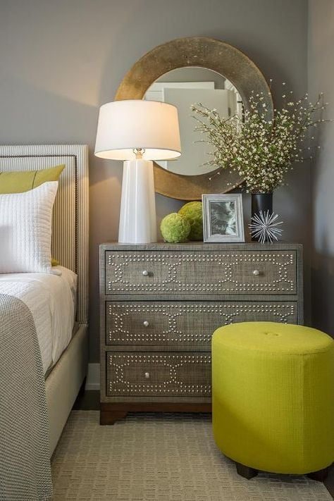 How to Decorate with Neutrals: neutral bedroom with accent color