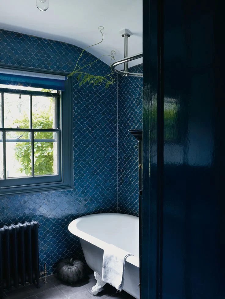 navy bathroom