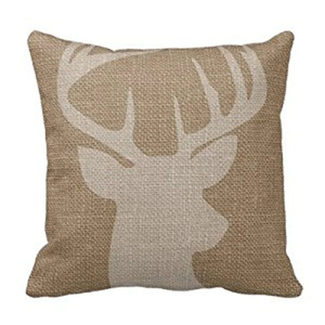 Deer Silhouette Burlap Pillow Amazon