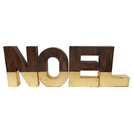 Gold And Wood Noel Letters Target