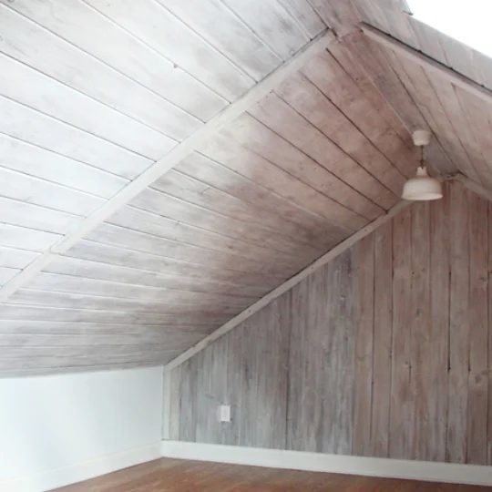 Wood Planked Wall And Wooden Coffered Ceiling