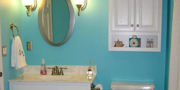 New Blue Bathroom Paint Job: Guest Remodel