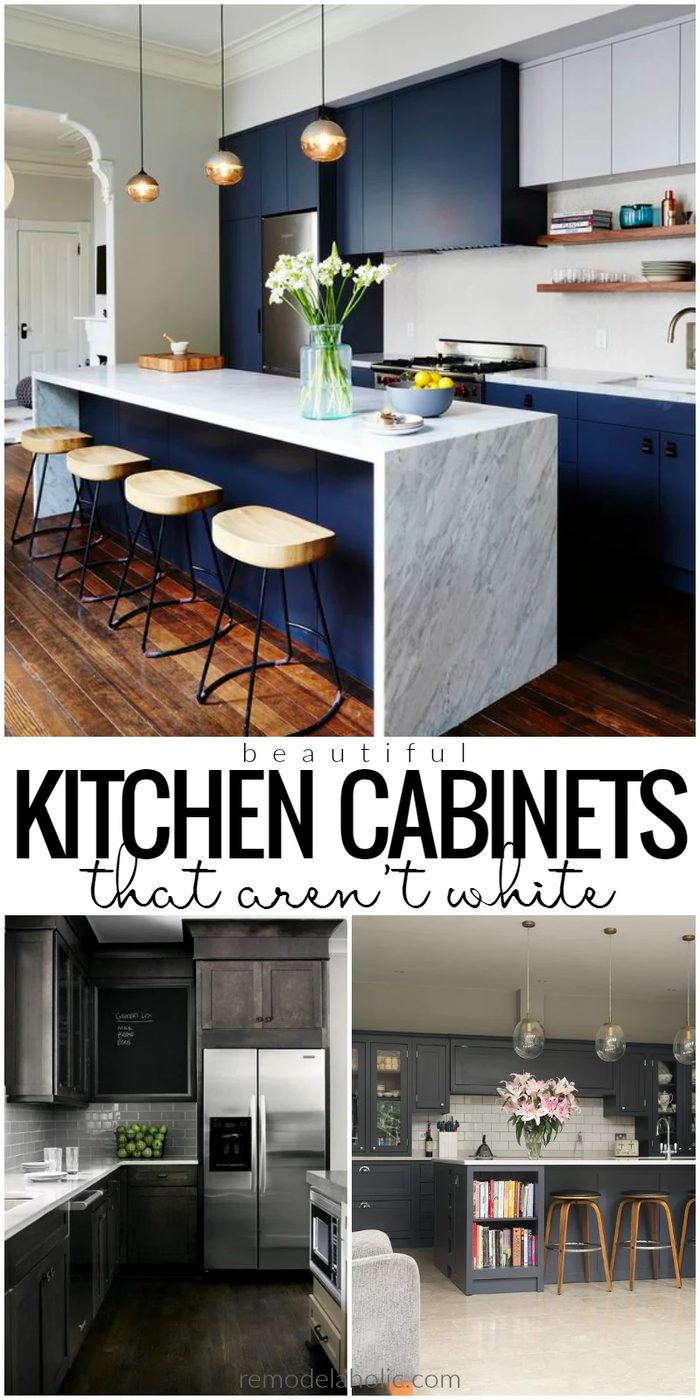 Non White Dark Kitchen Cabinets @Bekob