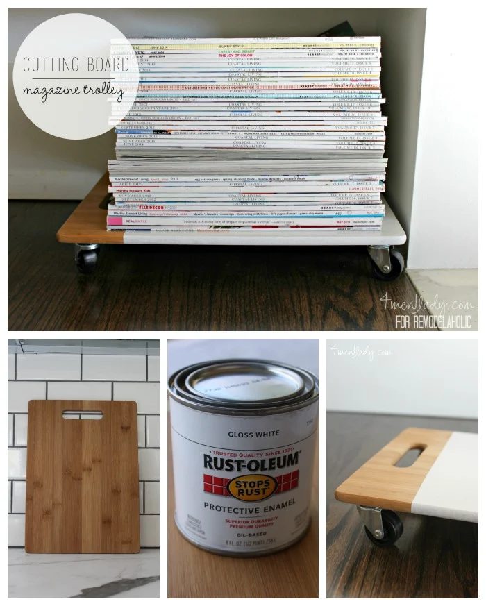 Upcycled Magazine Trolley | 4men1lady on @Bekob #Handmade #repurpose #organize