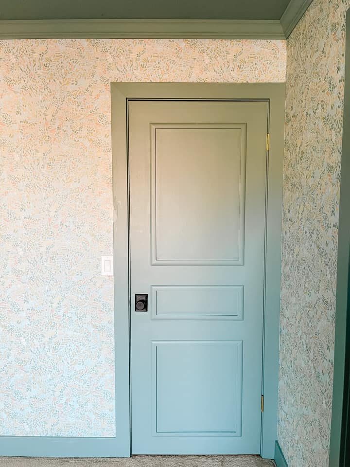 Nursery Painting options Painted Trim Door And Ceiling With Yellow And Green Wallpaper Sprucing Up Mamahood Feat On Bekob