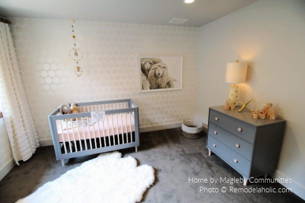 Gray And Cream Neutral Nursery With Subtle Stenciled Wall SL18 H14 Bekob