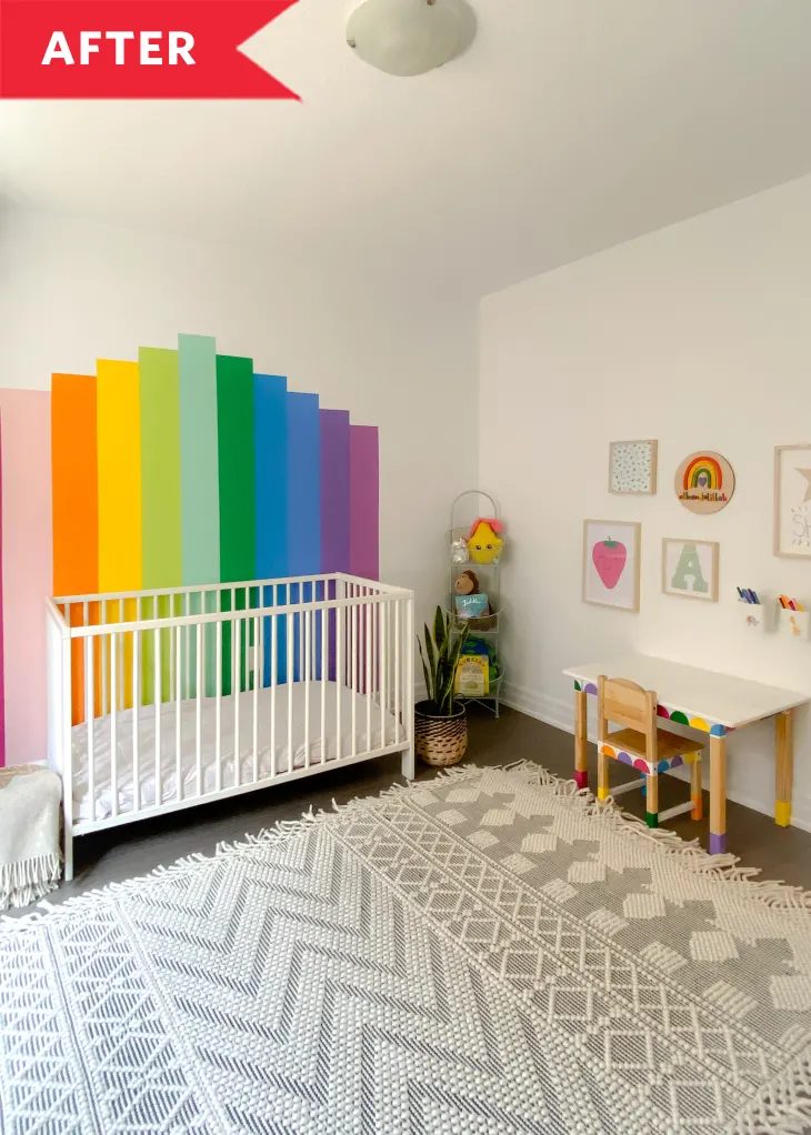 Rainbow Nursery Bold Modern Nursery Paint options, Photo Hana Sethi Via Apartment Therapy