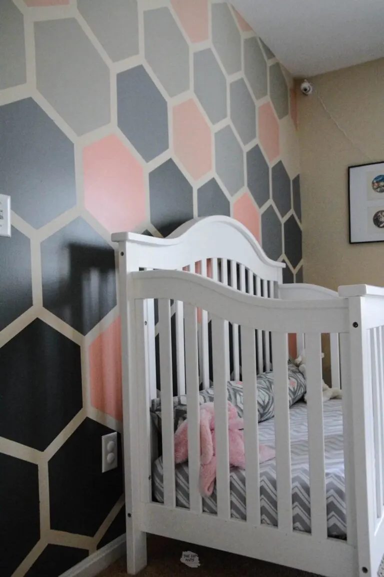 Nursery Painting options Tape Stencil Hexagon Wall Multicolor Nursery Feature Wall The Handmade Nuts Feat On Bekob