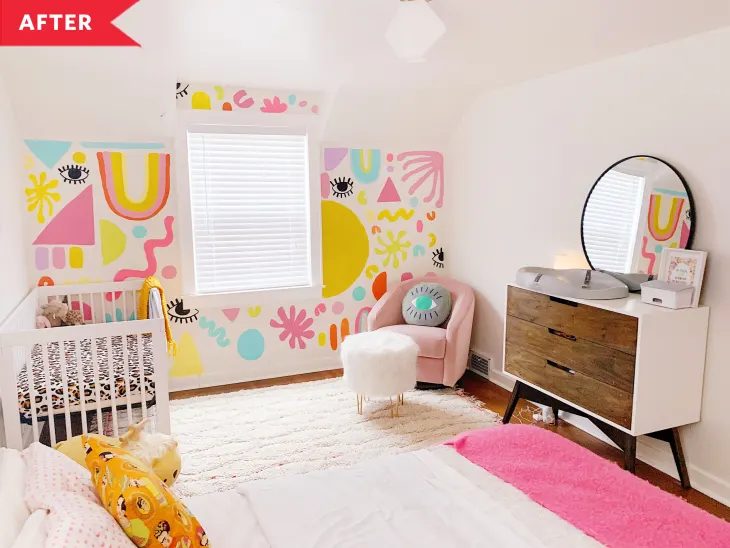 Colorful Mural Nursery Painting option, Photo Sarah Blumer Via Apartment Therapy