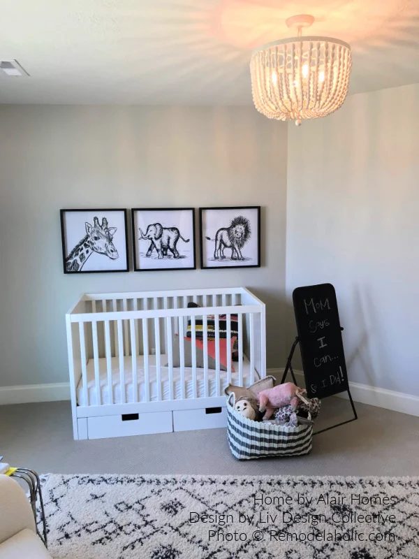 Neutral Nursery Paint Griege White Crib Animal Art UV18 H24 Bekob