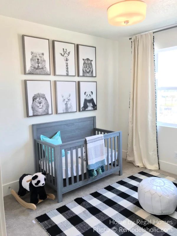 Neutral Nursery Painted Walls Curtains Rug Animals SL18 H05 Bekob