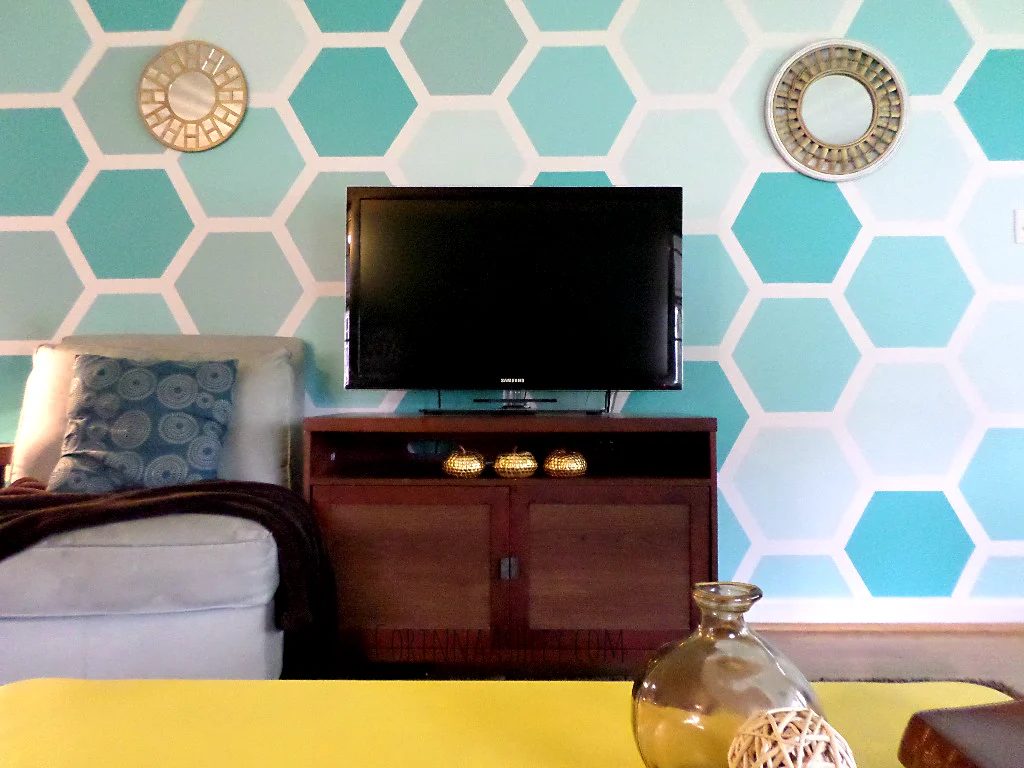 finished hexagon accent wall with mirrors, For My Love Of featured on Bekob