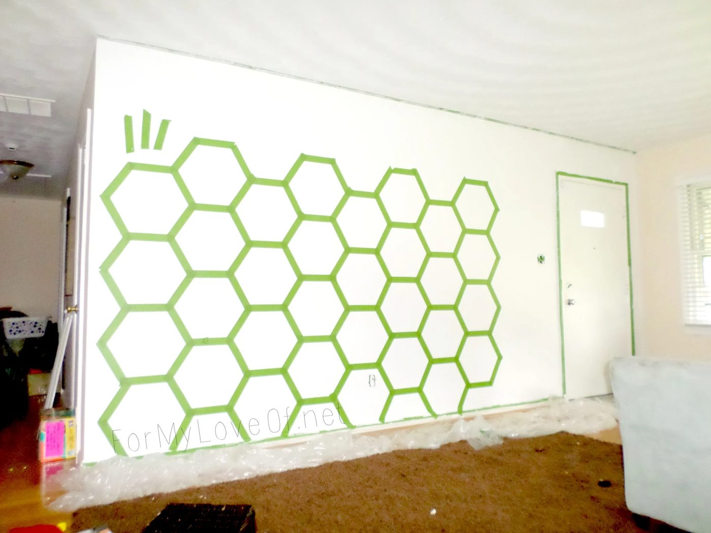 how to tape and paint a hexagon accent wall, For My Love Of featured on Bekob