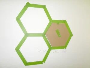 how to use a cardboard hexagon stencil for an accent wall, For My Love Of featured on Bekob