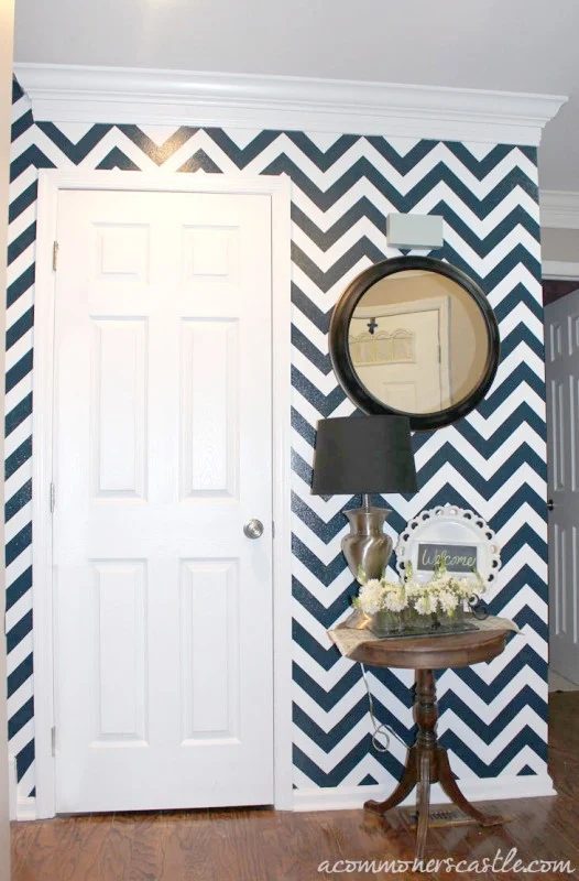 chevron striped accent wall walkthrough, featured on Bekob