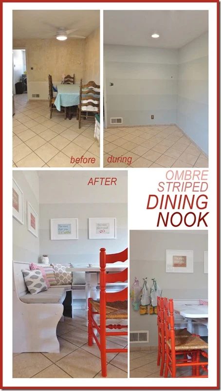 Ombre striped walls ombre painted wall stripes dining room