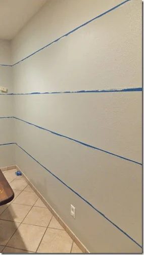 dining nook with ombre painted stripe walls (6)