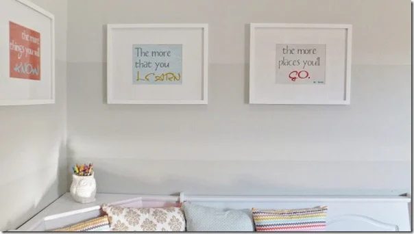 dining nook with ombre painted stripe walls (20)