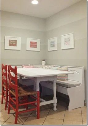 dining nook with ombre painted stripe walls (25)