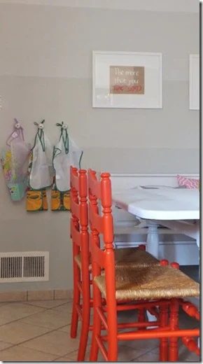 dining nook with ombre painted stripe walls (23)
