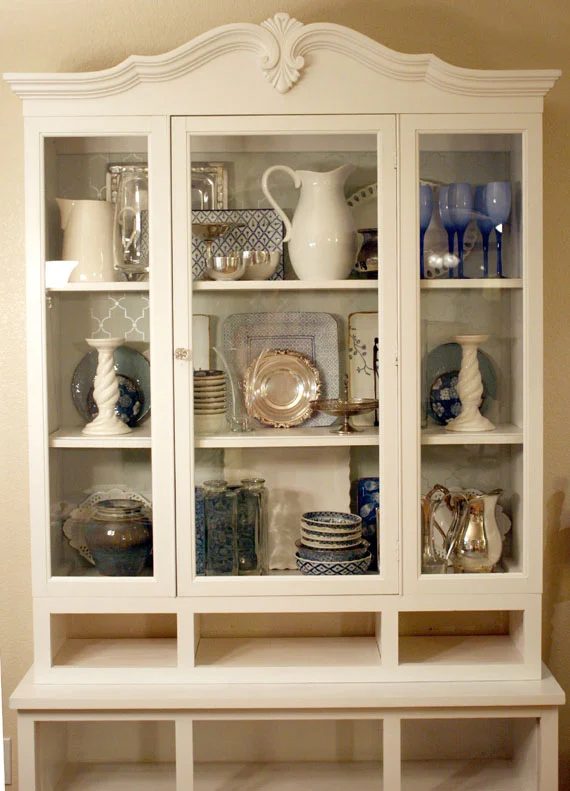 Handmade Redo Of Dish Display Case, Wooden To White, By @Bekob