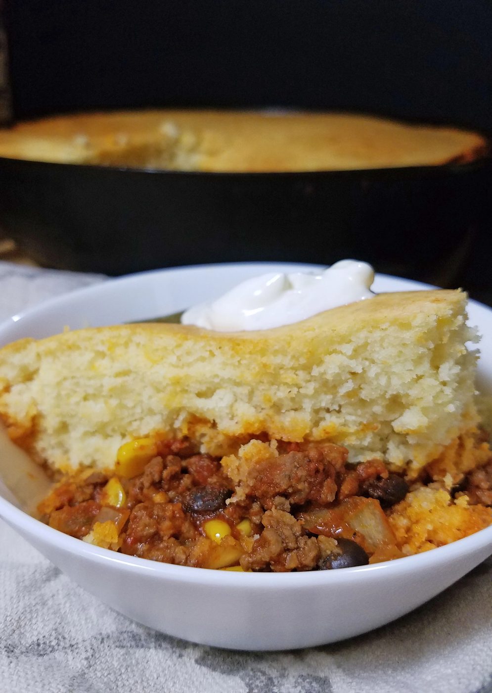 One Skillet Chili and Cornbread
