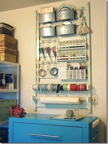 crafting area on the wall