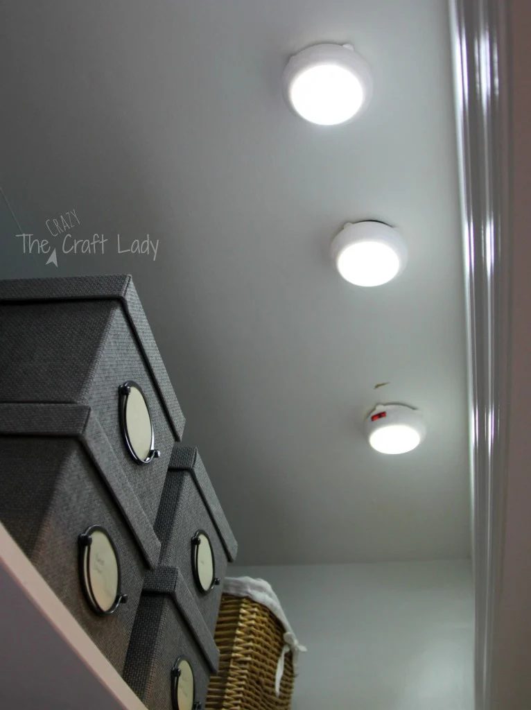 Closet home office lighting - The Crazy Craft Lady featured on @Bekob