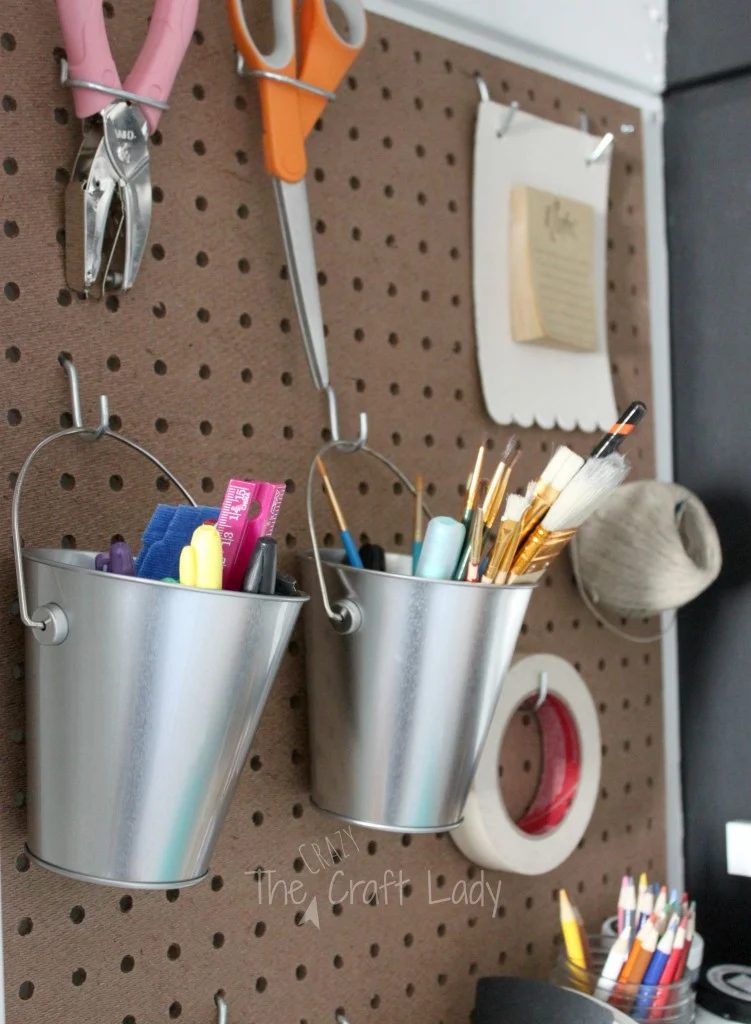 Organize craft supplies in a closet home office 2- The Crazy Craft Lady featured on @Bekob
