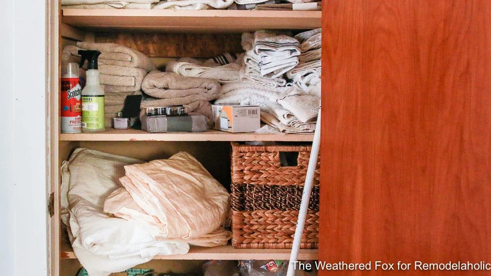 Linen Closet Makeover Before By The Weathered Fox 1