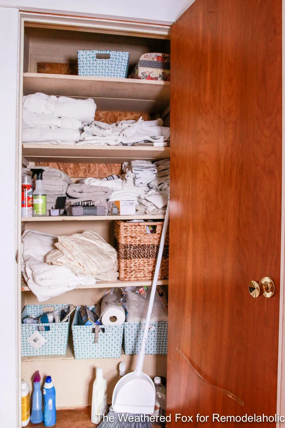Linen Closet Makeover Before By The Weathered Fox 3
