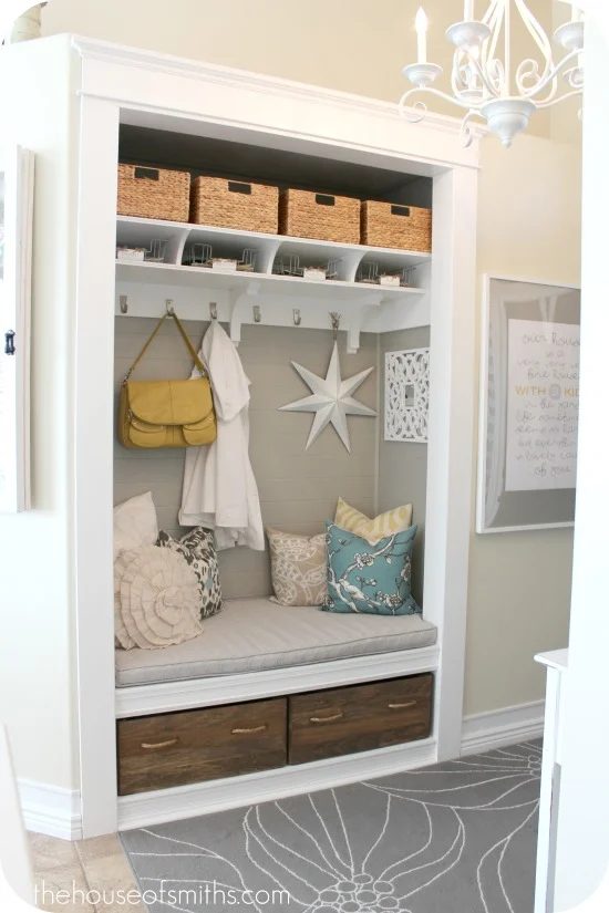 closet to entry mudroom, House of Smiths