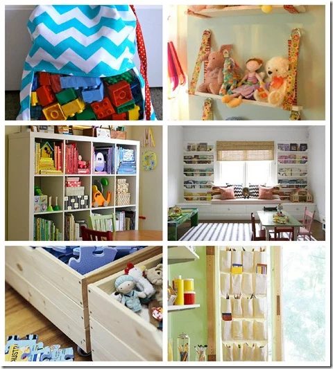 Playroom storage collage