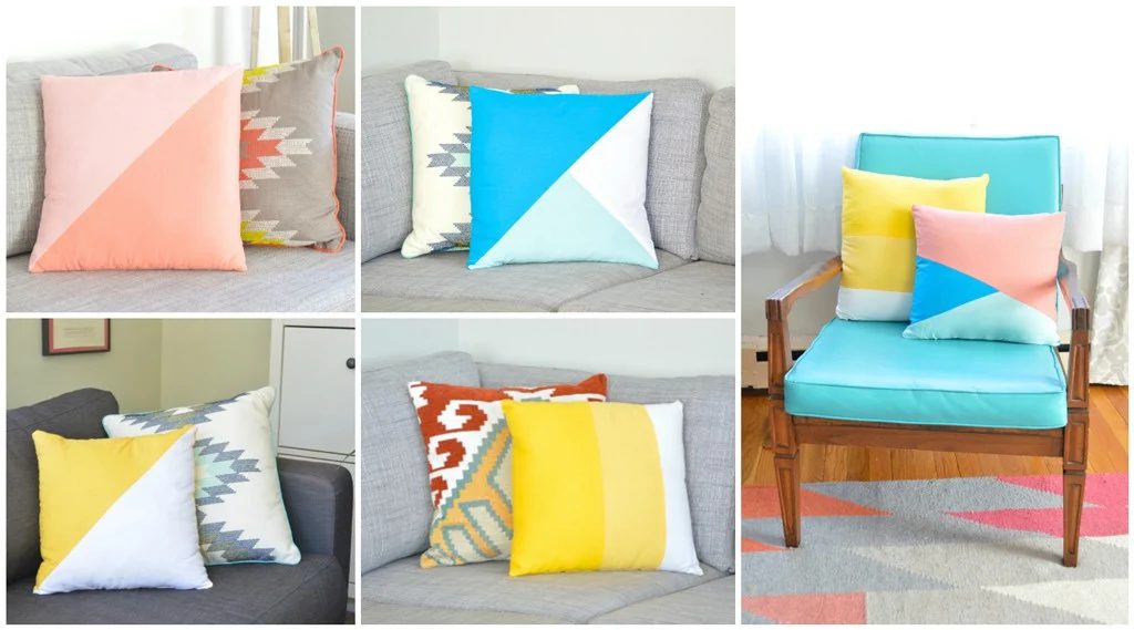 straightforward geometric color block pillows Plaster and Disaster