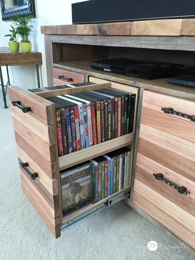 reclaimed wood media console with solid storage drawers, Mylove2create