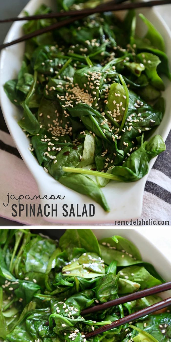 Bekob Recipe Japanese Spinach Salad
