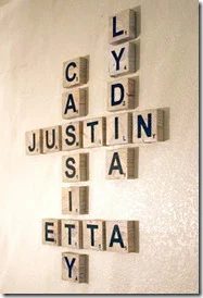 Scrabble Art, family names, game room art (2)
