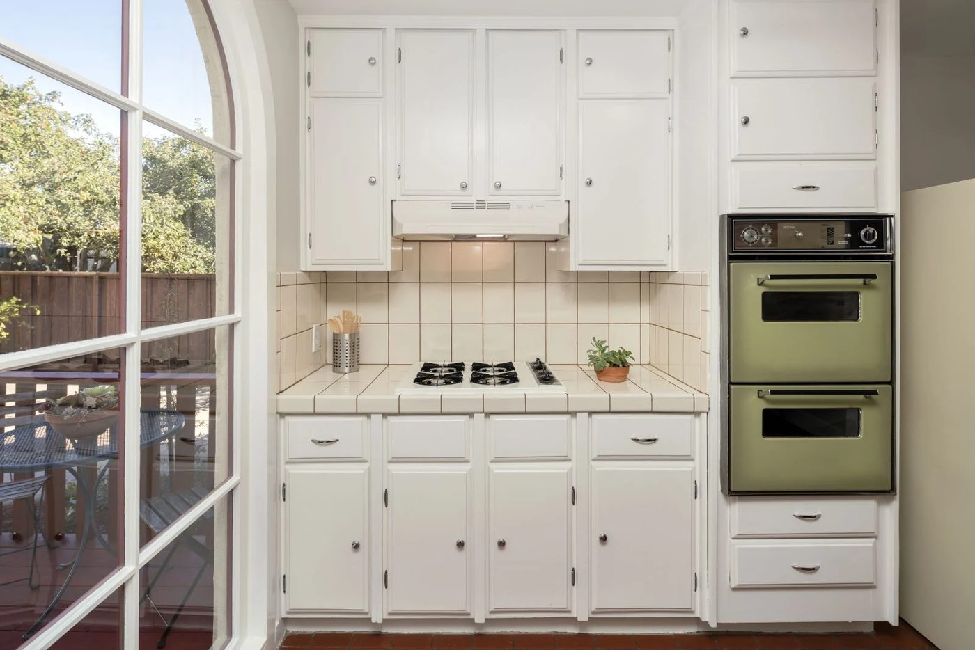 Avocado Green Stove Outdated Kitchen
