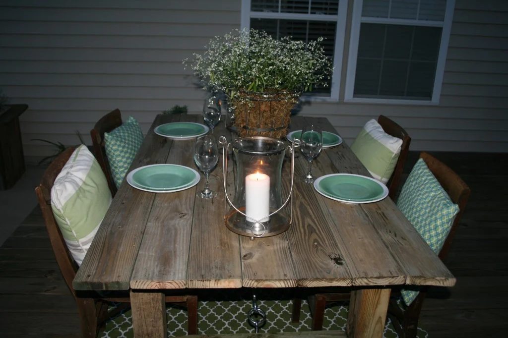 build a rustic outdoor dining table, Unexpected Elegance on Bekob.com